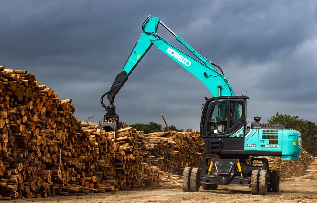 The wheeled machines move between NCT's two wood chipping plants