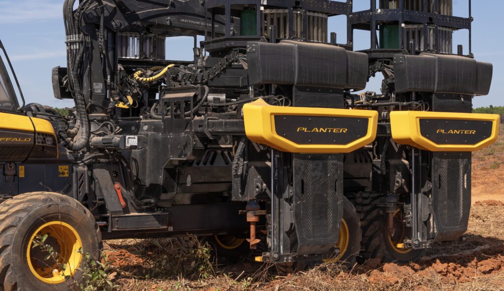 A closer view of the novel Novelquip four-head planter
