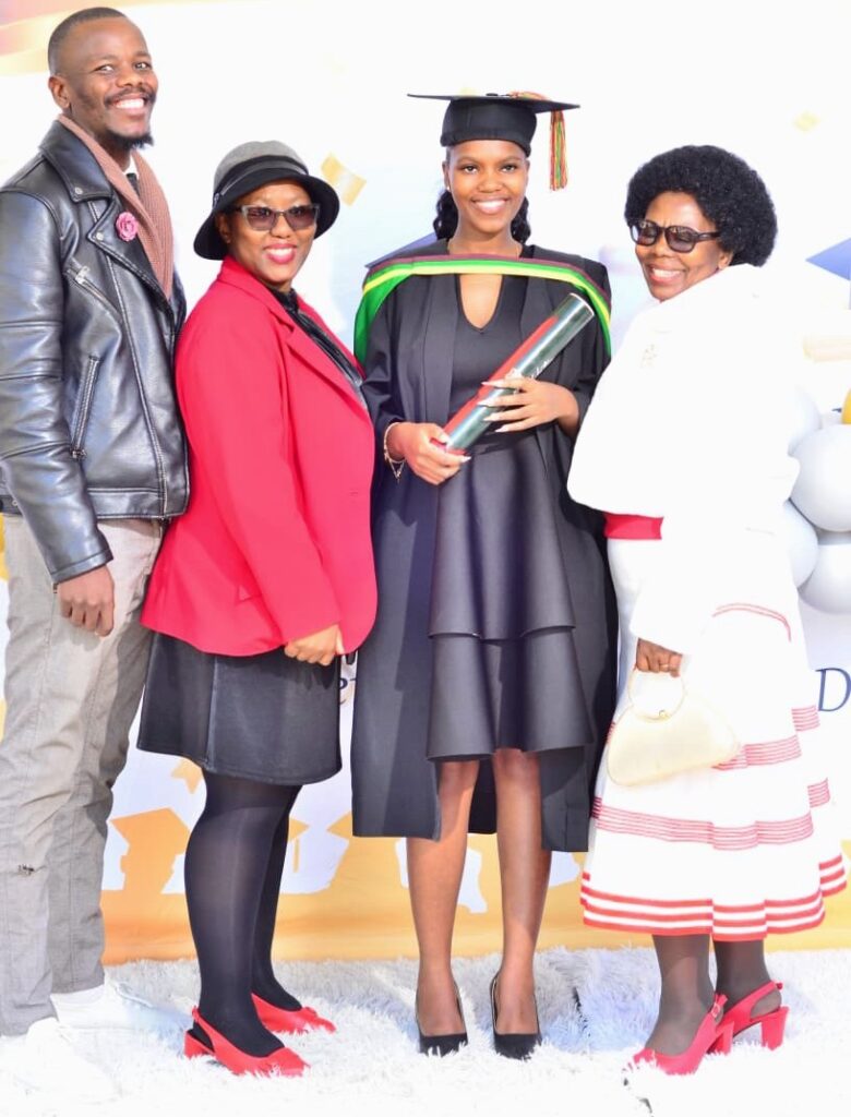 The Gaxela family celebrate with Liphulaphule Gaxela